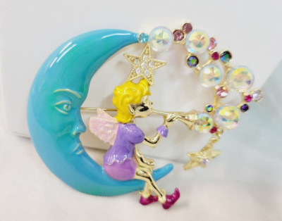 KIRKS FOLLY Pipedream Fairy Crystal Bubble Pin Brooch GT & 1 of a Kind Color