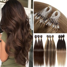 150g Thick Micro Loop Ring Human Hair Extensions Micro Link Nano Bead Tip Colors