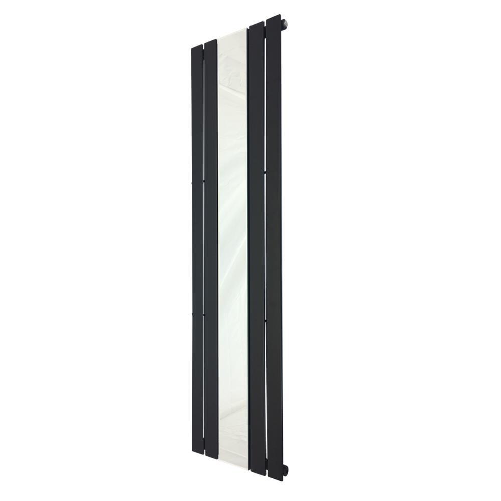 Black Mirror Radiator Oval Tube Vertical 458mm x 1800mm ""King"" 3102 BTUs
