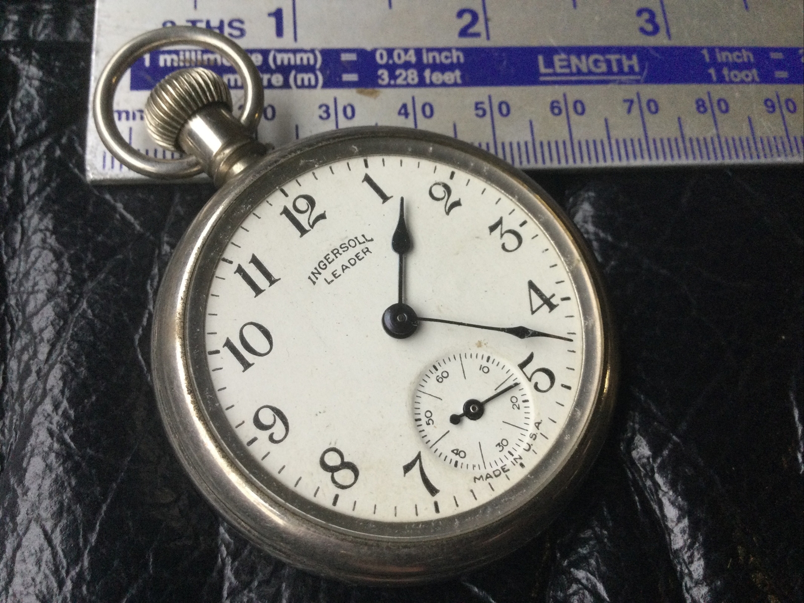 Ingersoll Leader Pocket Watch For Spares Or Repair Good Clean Condition