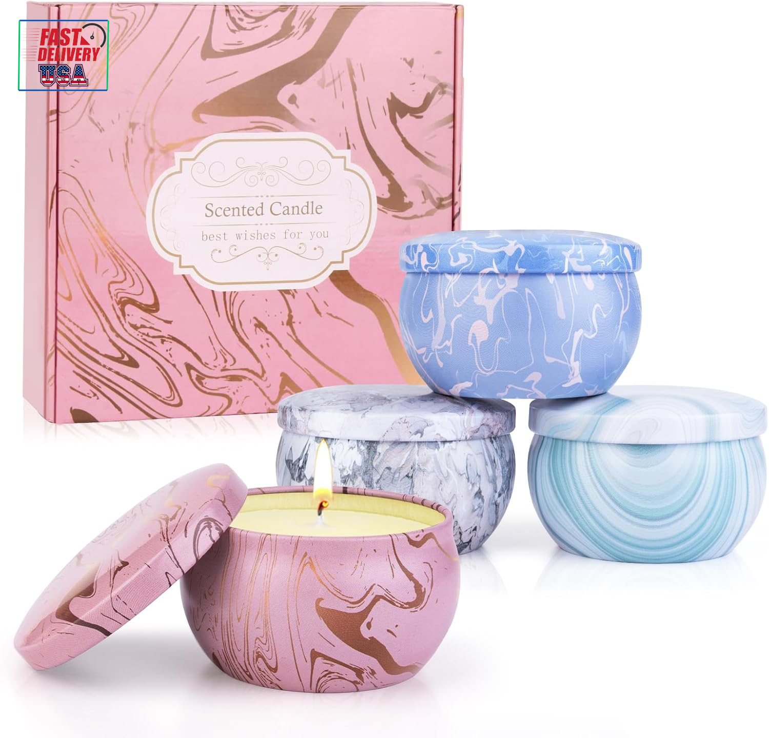 Candles - Scented Candles Gift Set for Women, 4 Packs Natural Fragrance Aromathe-image