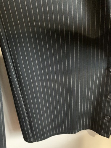 J. Jill Women Wide Leg Sleeveless Jumpsuit Size SP Black Pinstripe Academia Chic - Picture 6 of 12