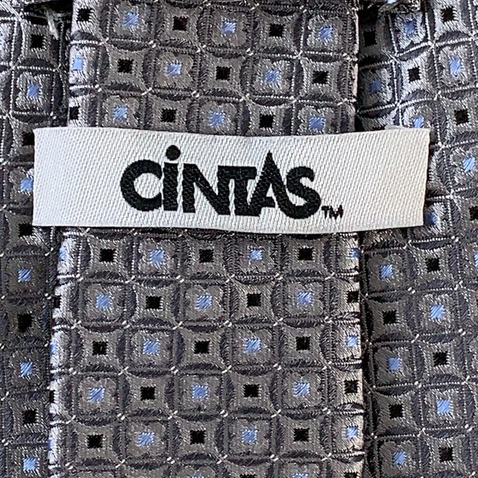 Corbata de cuello Cintas para hombre gris estampado 100 % seda Foto 2 de 4