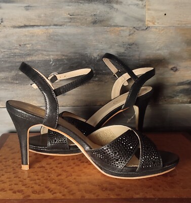Bella Siba Italia black rhinestone heels Size