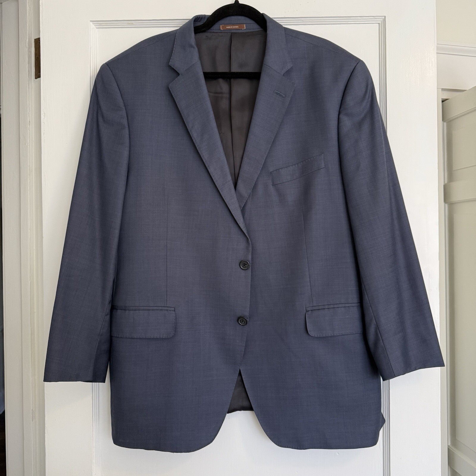 Men’s Peter Millar Solid Blue 2 Button 100% Wool … - image 1