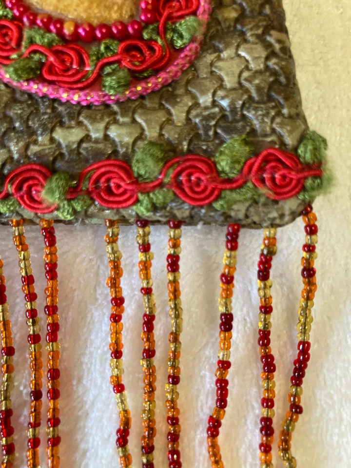 MARY FRANCES Purse Authentic Designer Beaded Flower Bag Hand Bag Ladies Boho - Image 4 of 4