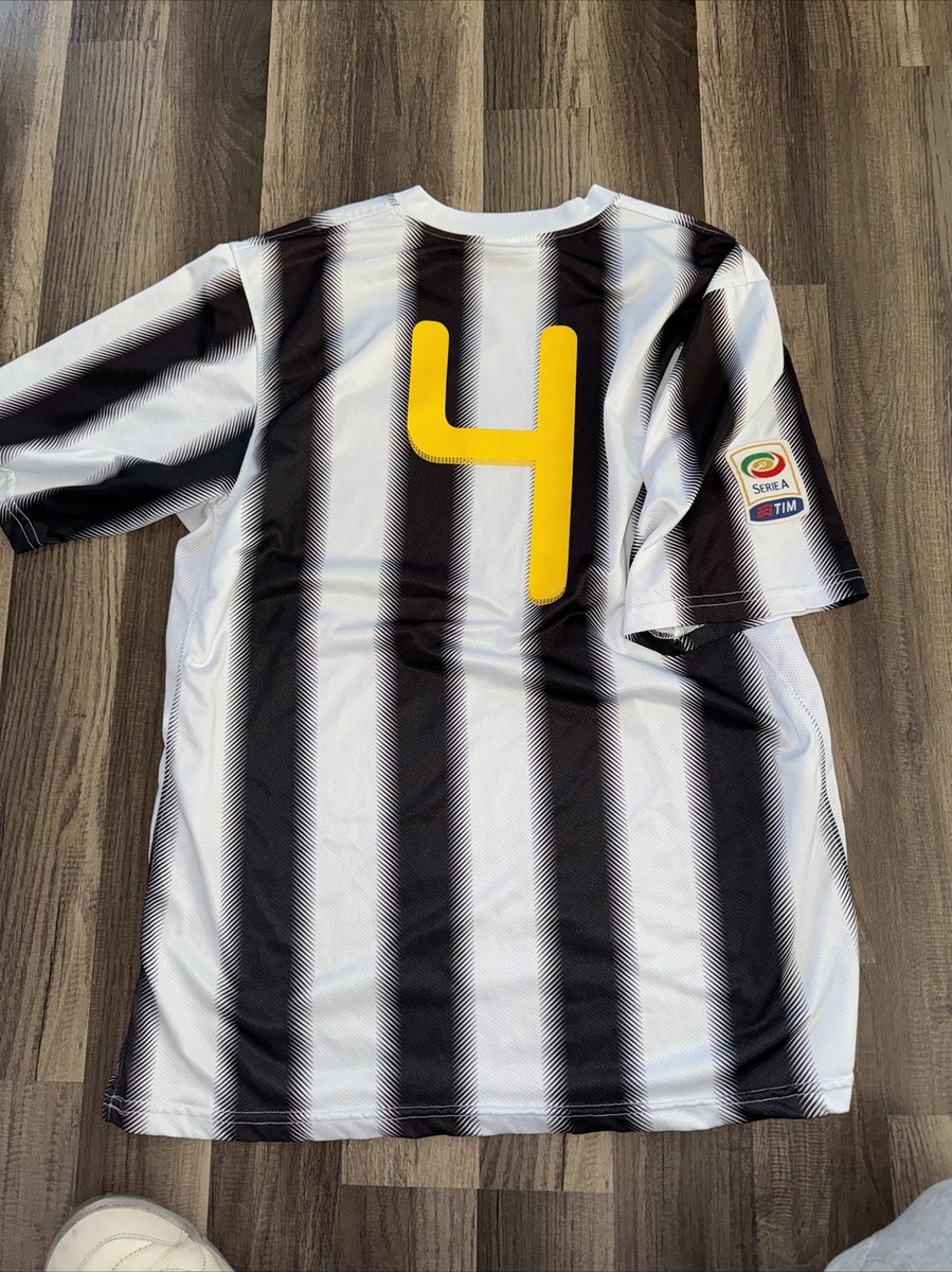 Juventus サッカージャージ 黒白ストライプ Juventus FC 2007/08 LS Home Stripe Nike Jersey Men L 244798