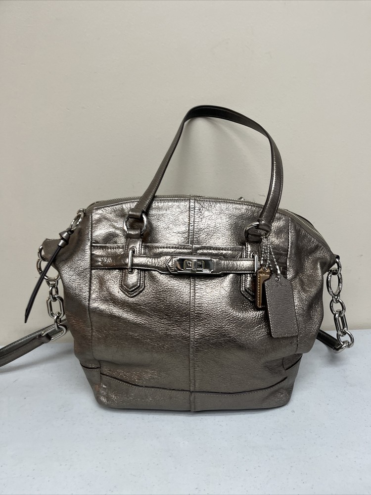 Women’s Bag, “Coach” Silver Colored Women’s Leather Material, No. C1169-17794