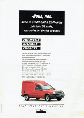 Advertising 127 1991 Renault la Diac Express Van