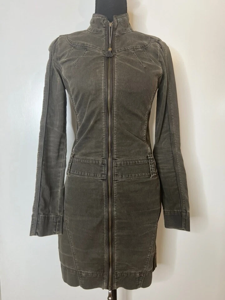 Diesel Women's Corduroy Military-Style Jacket/Dress with Tassel Details-Size XS - Image 2 of 4