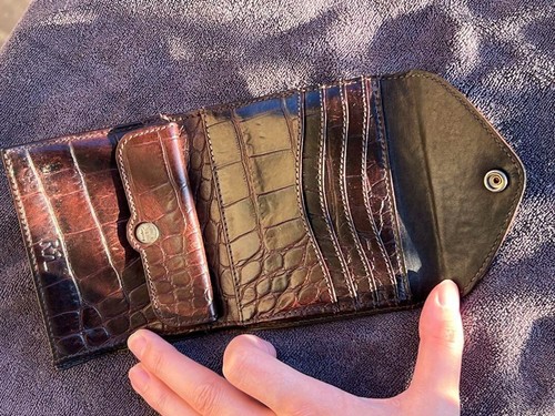RRL RALPH LAUREN UNISEX trifold wallet made in INDIA SIZE 11.5 x 9.5 cm USED - Picture 8 of 13
