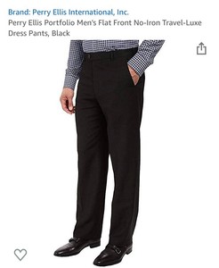 Perry Ellis Portfolio viaje Luxe no hierro vestido de pantalones 32x30 |  eBay