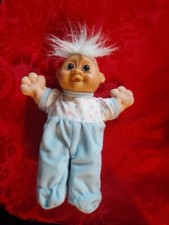 Russ Baby Troll Doll 9 inch With Blue Outfit Collectible