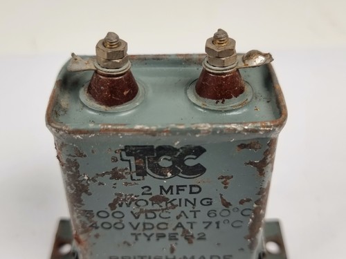 Vintage Military Grade TCC 2mF 300/400V Type 82 Paper in Oil Capacitor - Bild 2 von 6