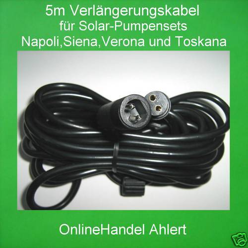 5m Verlängerungskabel für Solarpumpe Teichpumpe Pumpe Gartenteichpumpe NEU - Bild 1 von 2
