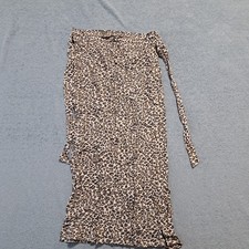 C&C Beige Leopard Print Long Maxi Skirt Womens Size Small Belted Outdoor
