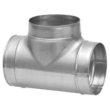 Rohrleitung T-Stück aus verzinktem Metall gleiches T-Stück - gepresst - 100 mm x 100 mm