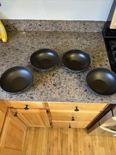 (4) or (8) Target Home Matte Black Checkers Soup/Cereal Bowls