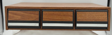 Vintage 3 Drawer Cassette Tape Holder - 42 Tape Capacity - Wood Finish