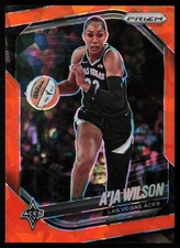2025 Panini Prizm WNBA Orange Ice Prizms A'ja Wilson #76 Las Vegas Aces