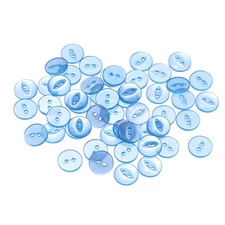 50pcs Sky Blue Round Sewing Buttons 12.5mm Resin 2-Hole Fish Eye Craft Button