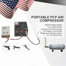 PCP Air Compressor Manual-Stop w/Built-in Fan Paintball 4500PSI/30MPa Oil-free