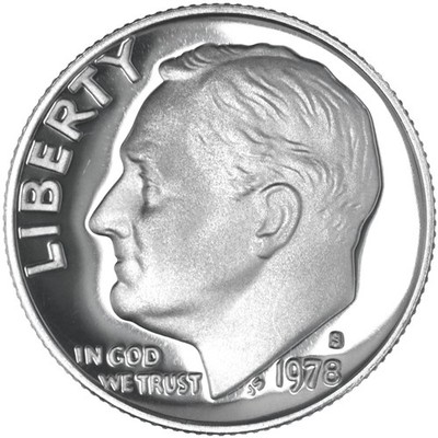 1978 S Roosevelt Dime Gem DCam Proof CN-Clad