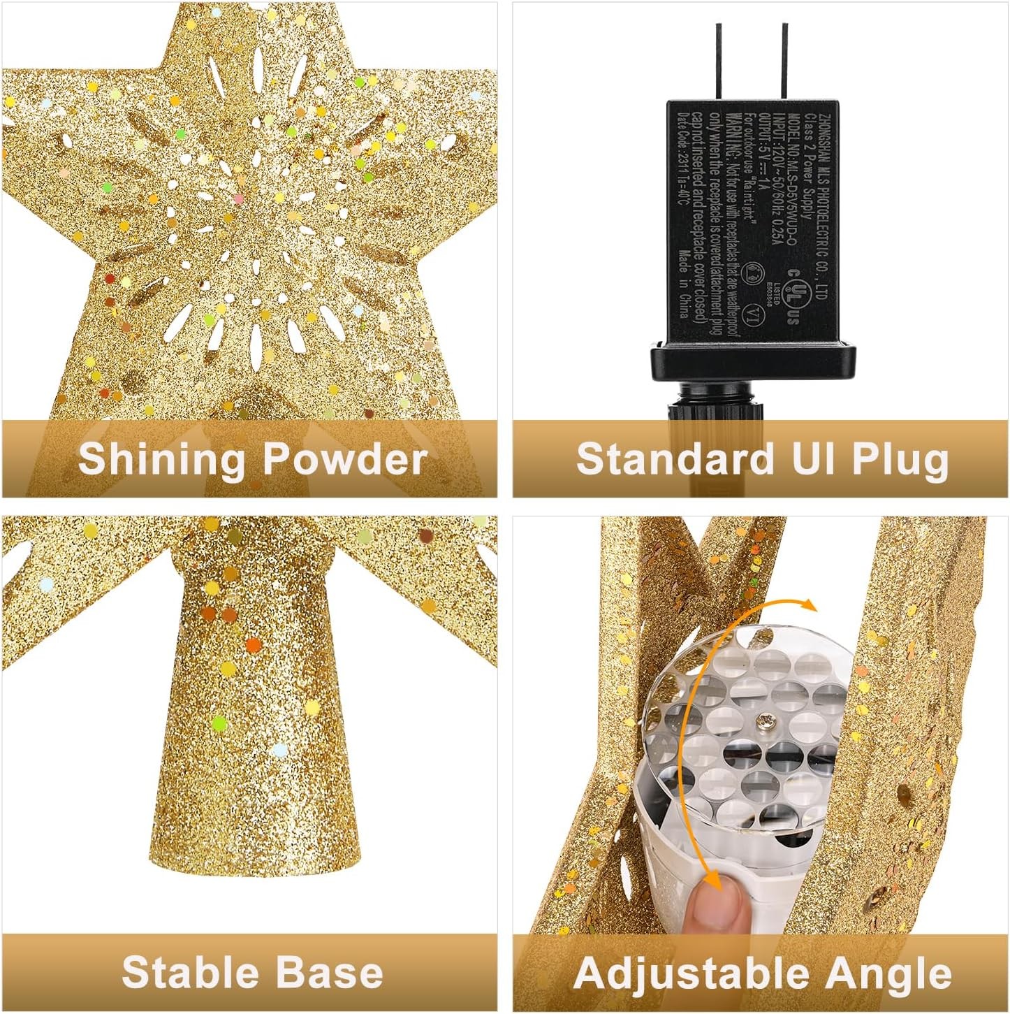 Christmas Tree Topper Projector Snowflake Christmas Star Tree 6 Projection Mode