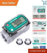 1 Inch Digital Turbine Fuel Flow Meter 2.6-26 GPM NPT Water Diesel Gasoline