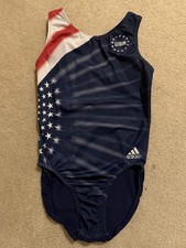 GK ELITE gymnastics ADIDAS Leotard TEAM USA Fade FLAG Stars OLYMPIC Replica AXS