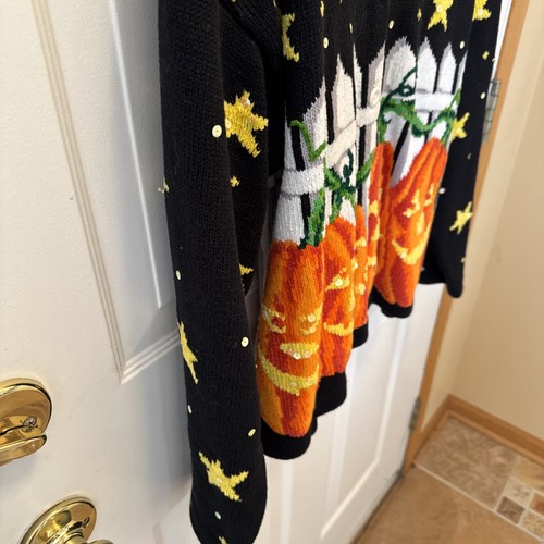 Design Options By Philip & Jane Gordon Halloween pumpkin design Sweater Cardigan - Picture 5 of 7