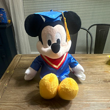 Disney Mickey Mouse Friends Graduation Plush Blue Cap Gown Small 6-14 in