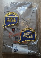 CT State Police Short Sleeve Shirt w/2 Patches 15.5 Vintage NOS Jaguar Conqueror