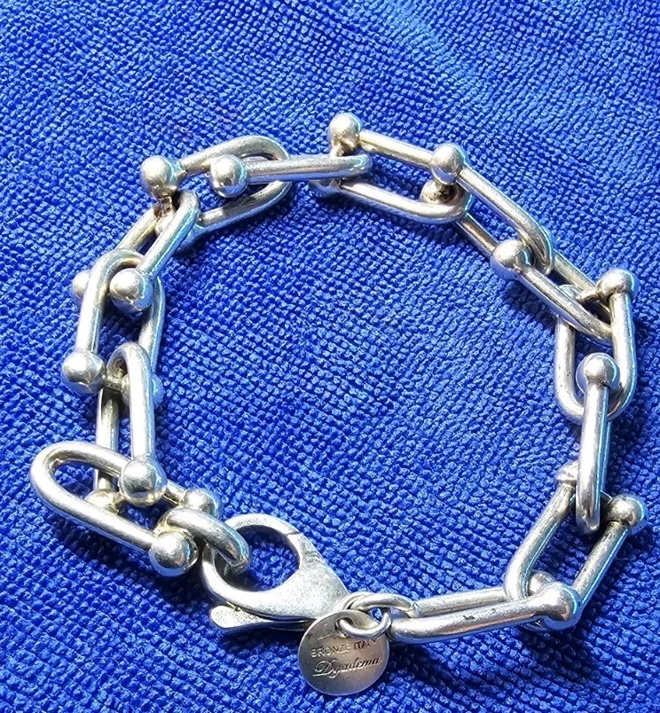 Brazalete MIA Fiore U Link Chapado en Plata de Ley Bronce Italia Palanca Foto 3 de 3