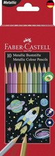 FABER-CASTELL 201583 - Metallic Buntstifte, 10er Etui, mehrere Farben