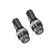 Screw Cap Panel Mounted 6x30mm Fuse Holder AC 125V/15A 250V/10A Black 2Pack