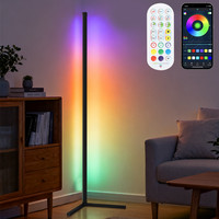 65 Tall Floor RGB LED Lamp Corner Light Standing Mood Remote Colour Changing UK