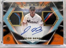 Jacob Berry Orange Autograph #/25 🔥 2024 Bowman Inception Autograph Dual Relic