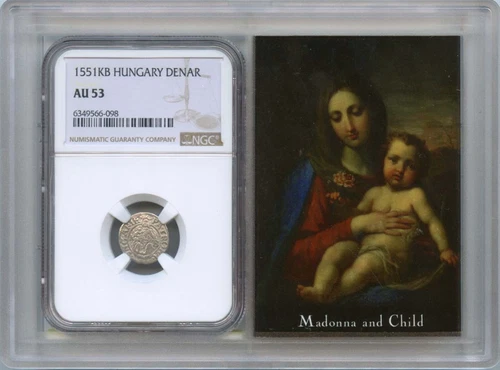 1551KB Hungary Denar Ferdinand Madonna and Child NGC AU53