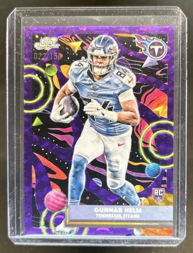 2025 Topps Cosmic Chrome Gunnar Helm RC Purple Nebula Refractor #/150 Titans