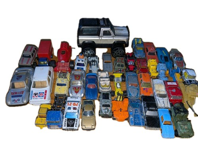#ad #ad Vintage Lot 40 Diecast Plastic Toy Cars MatchboxTootsieBlueHot Wheels $29.99