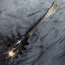 Vintage 11" Sheffield Silver Co Silver Plate "Kings" Pattern Pasta Server Spoon