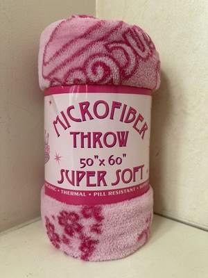 Idea Nuova Princess Microfiber Plush Throw Pink 50in x 60in