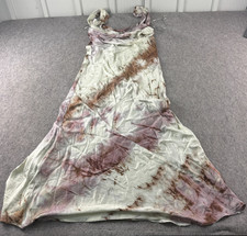 Zara Midi Dress Womens Size UK Medium Pink White Tie Dye Sleeve Limited Edition