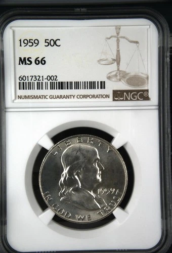 1959 Half Dollars Franklin NGC MS-66