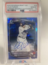 2025 Bowman Draft Sapphire JoJo Parker Chrome Auto 1st Prospect #/199 Blue Jays