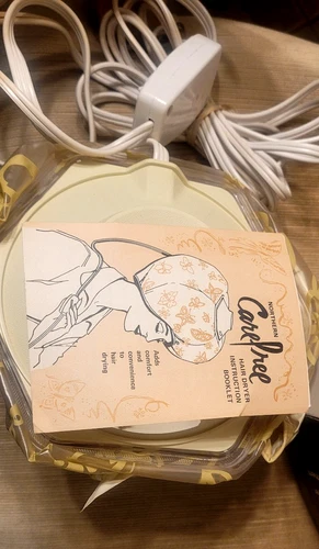 VINTAGE Nother Carefree  PORTABLE HAIR DRYER W/ SOFT BONNET RARE NEW in box