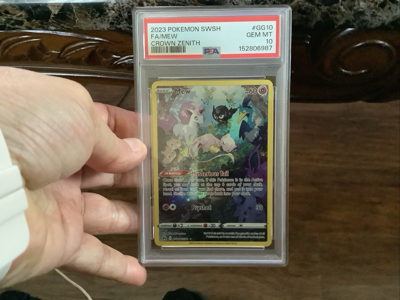 Pokémon TCG 2023 Crown Zenith Ultra Rare Holo Mew GG10/GG70 PSA10 view 1