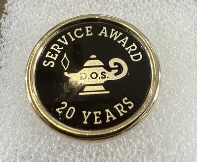 20 Year D O S Service Award 20 Year Pin