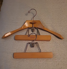 Vintage Setwell 18" Wooden Suit Pant Combo Hanger  Setwell 10" Clamp Hanger VGC